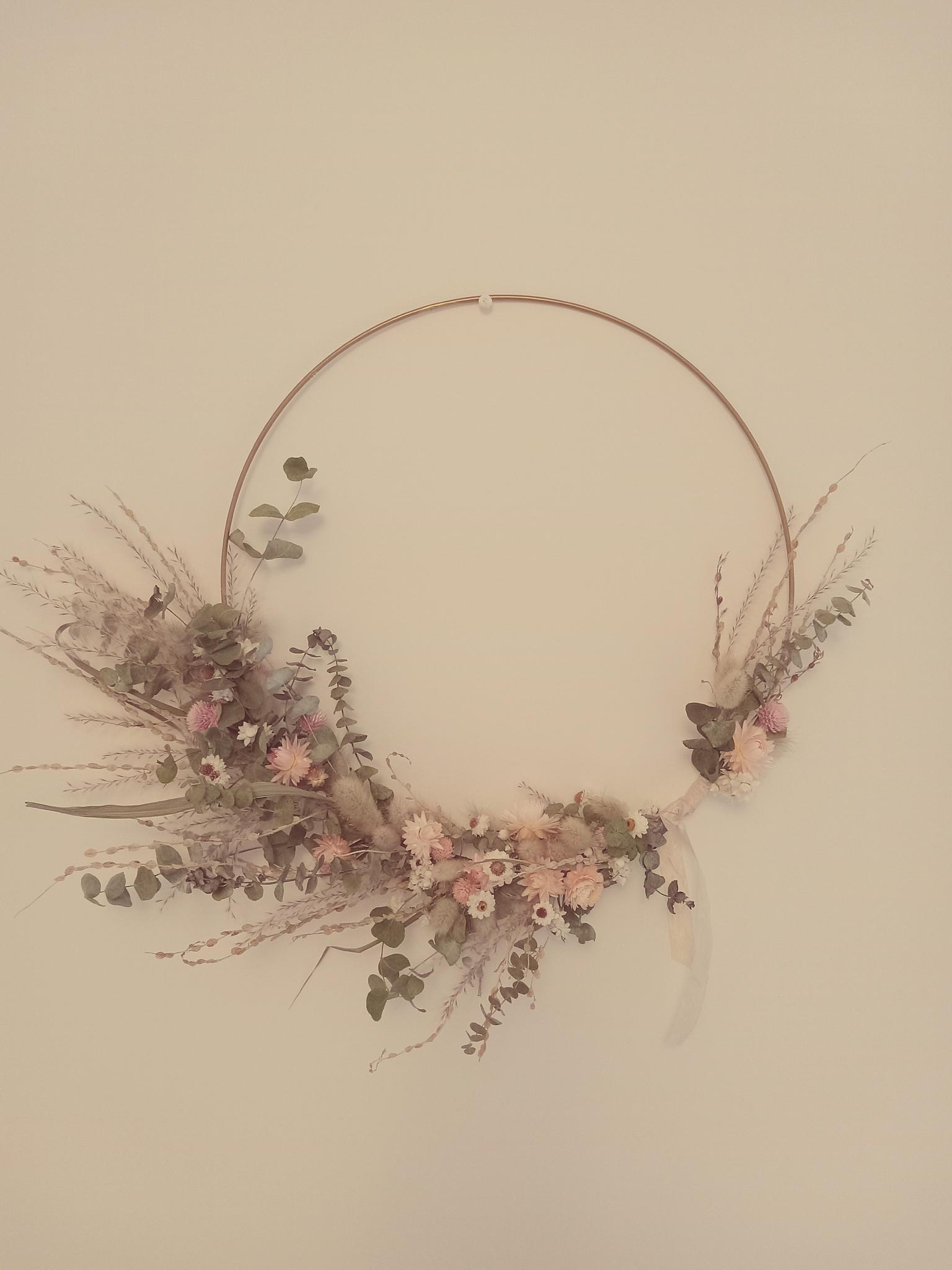 Couronne fleurs séchées eucalyptus